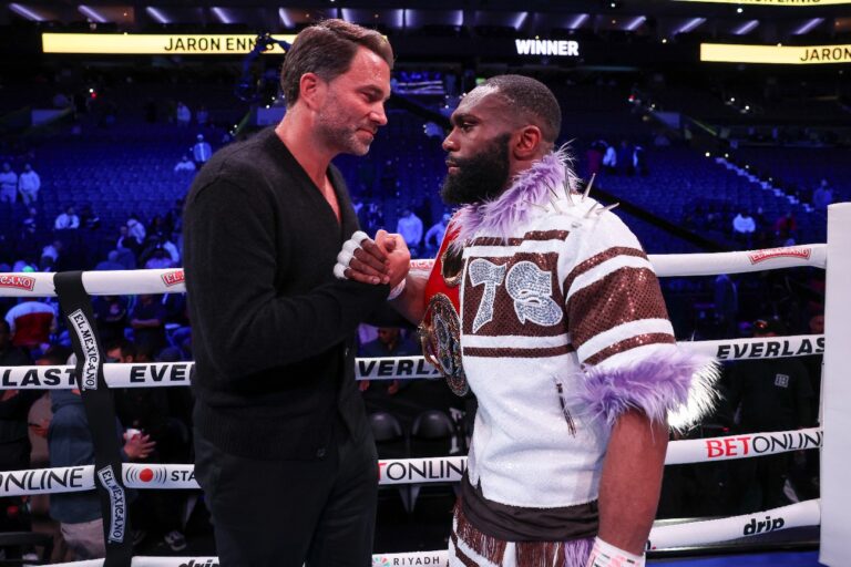 De La Hoya Claims Eddie Hearn Backtracked On Ennis Vs. Ortiz Jr. Fight